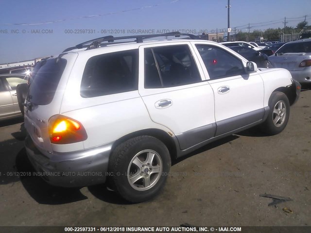 KM8SC83D81U079369 - 2001 HYUNDAI SANTA FE GLS/LX WHITE photo 4