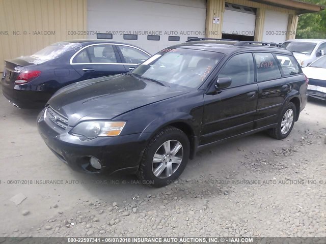 4S4BP61C757342989 - 2005 SUBARU LEGACY OUTBACK 2.5I BLACK photo 2