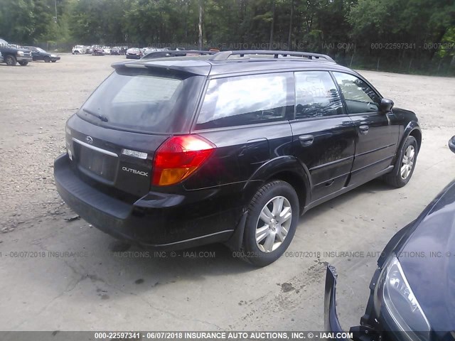 4S4BP61C757342989 - 2005 SUBARU LEGACY OUTBACK 2.5I BLACK photo 4