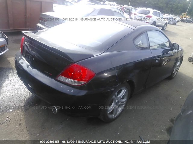 KMHHN65F55U160052 - 2005 HYUNDAI TIBURON GT BLACK photo 4