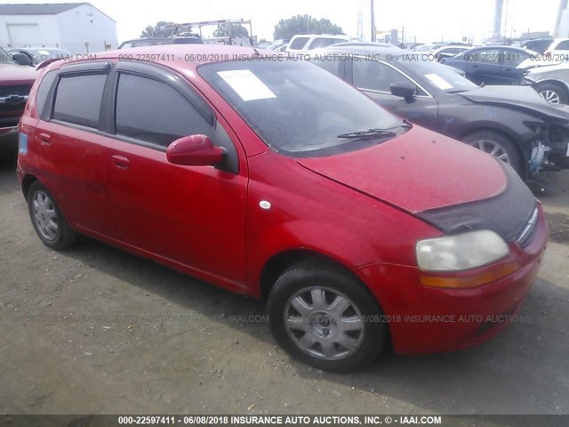 KL1TD62645B457127 - 2005 CHEVROLET AVEO LS RED photo 1