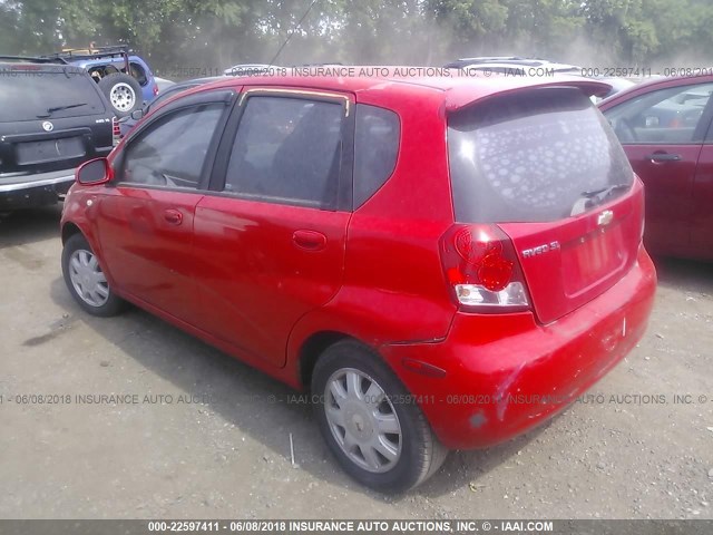 KL1TD62645B457127 - 2005 CHEVROLET AVEO LS RED photo 3