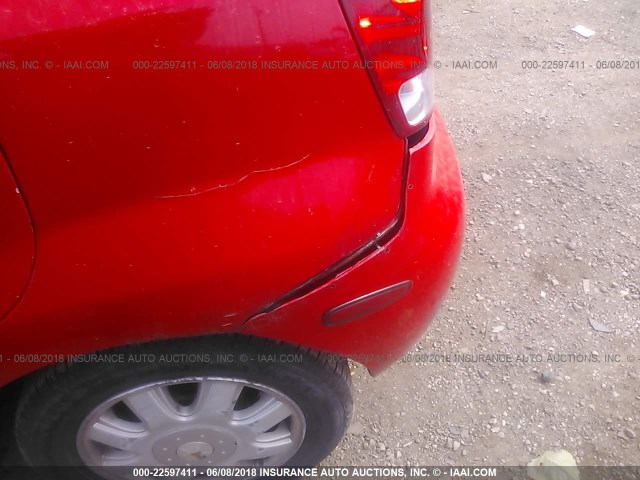 KL1TD62645B457127 - 2005 CHEVROLET AVEO LS RED photo 6