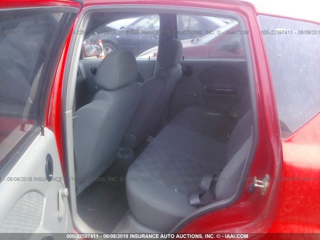 KL1TD62645B457127 - 2005 CHEVROLET AVEO LS RED photo 8