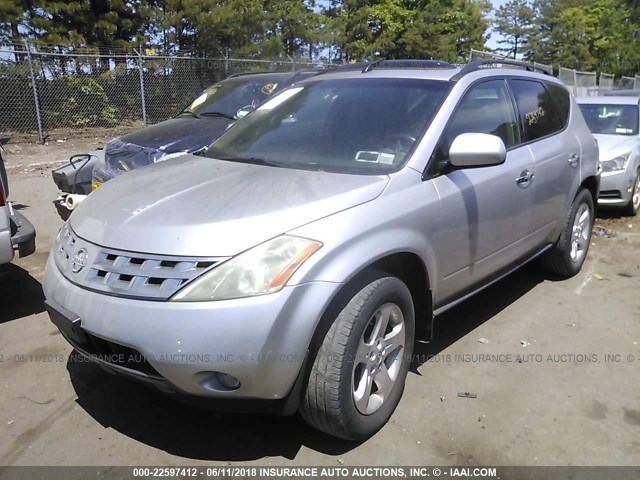 JN8AZ08W44W306421 - 2004 NISSAN MURANO SL/SE SILVER photo 2