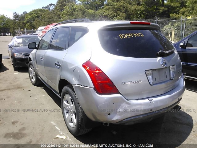 JN8AZ08W44W306421 - 2004 NISSAN MURANO SL/SE SILVER photo 3