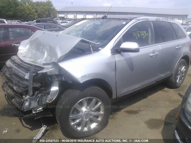 2FMDK3KC6DBA08902 - 2013 FORD EDGE LIMITED SILVER photo 2