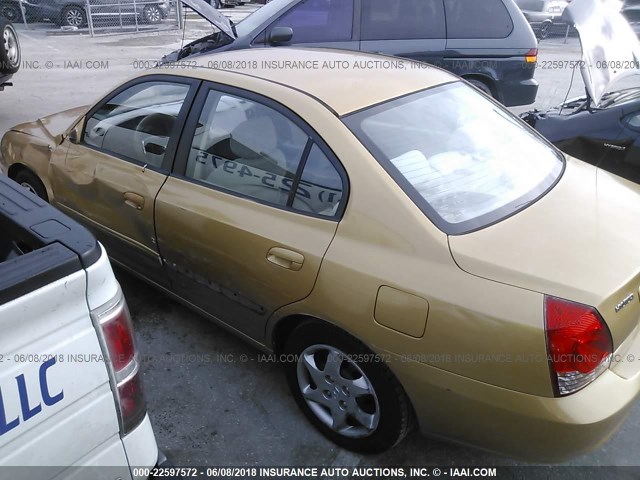 KMHDN46D64U745236 - 2004 HYUNDAI ELANTRA GLS/GT GOLD photo 3