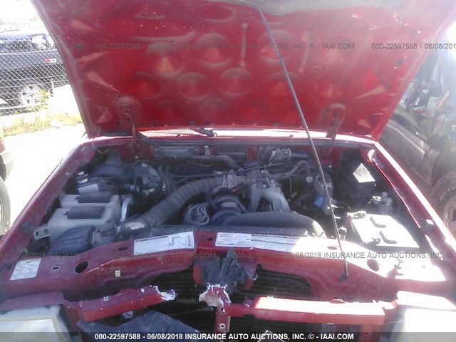 1FTYR10C7WPA68529 - 1998 FORD RANGER RED photo 10