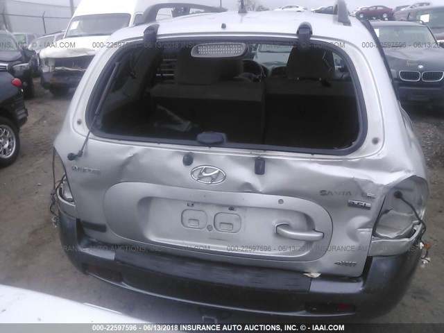 KM8SC73EX6U095454 - 2006 HYUNDAI SANTA FE GLS/LIMITED SILVER photo 6