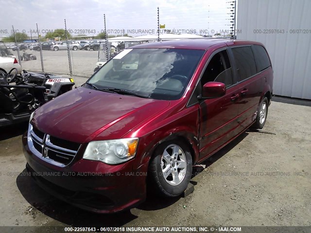 2D4RN3DG1BR636679 - 2011 DODGE GRAND CARAVAN MAINSTREET RED photo 2