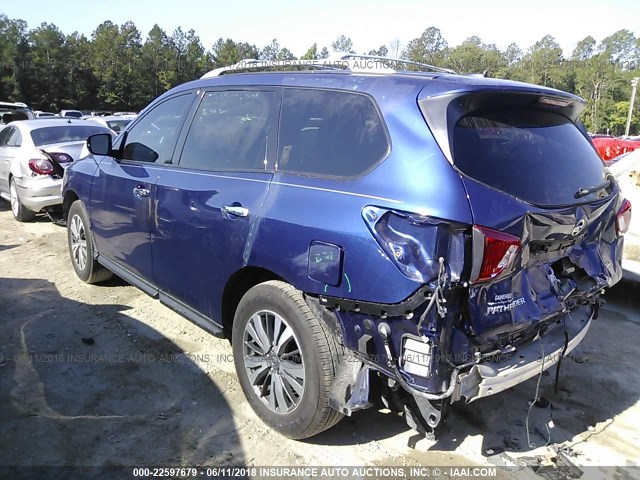 5N1DR2MN7HC650751 - 2017 NISSAN PATHFINDER S/SV/SL/PLATINUM BLUE photo 3