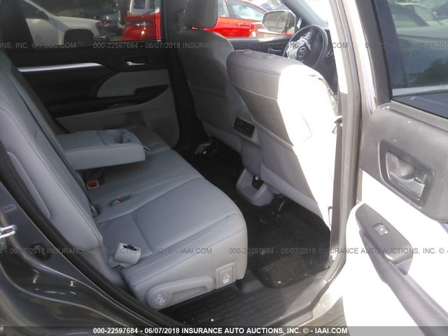 5TDKKRFHXGS504373 - 2016 TOYOTA HIGHLANDER XLE ნაცრისფერი ფოტო 8