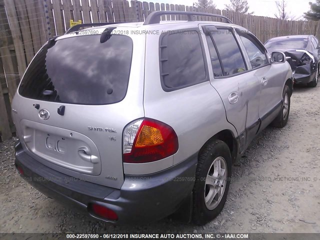 KM8SC73D63U560041 - 2003 HYUNDAI SANTA FE GLS/LX SILVER photo 4