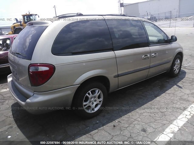 2B4GP74L62R630117 - 2002 DODGE GRAND CARAVAN EX GOLD photo 4