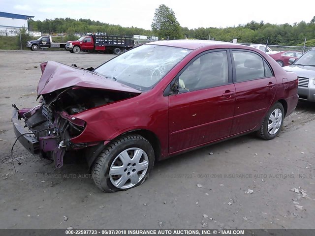 JTDBR32EX52054104 - 2005 TOYOTA COROLLA CE/LE RED photo 2