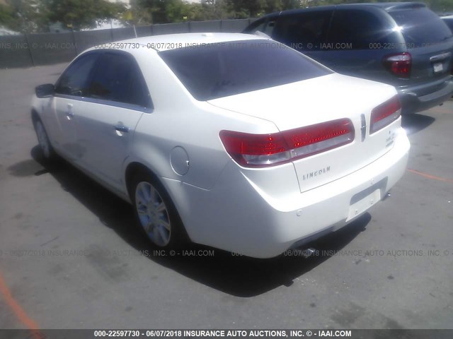 3LNDL2L33CR809051 - 2012 LINCOLN MKZ HYBRID WHITE photo 3