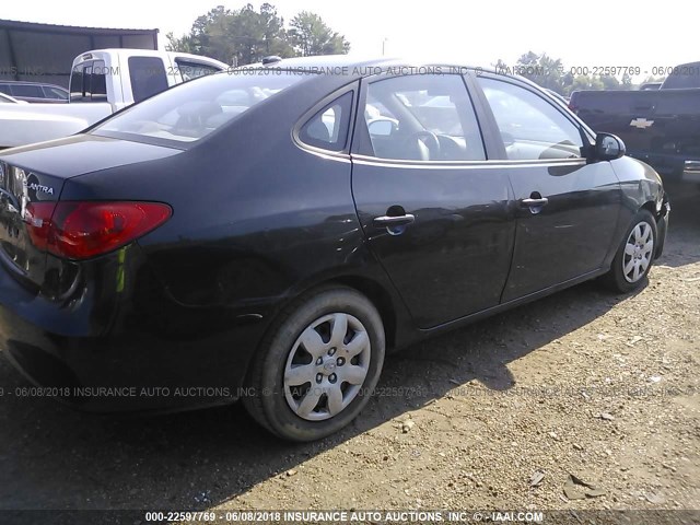 KMHDU46D97U182996 - 2007 HYUNDAI ELANTRA GLS/SE/LIMITED BLACK photo 4