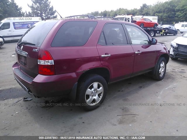 2HNYD18263H523911 - 2003 ACURA MDX RED photo 4