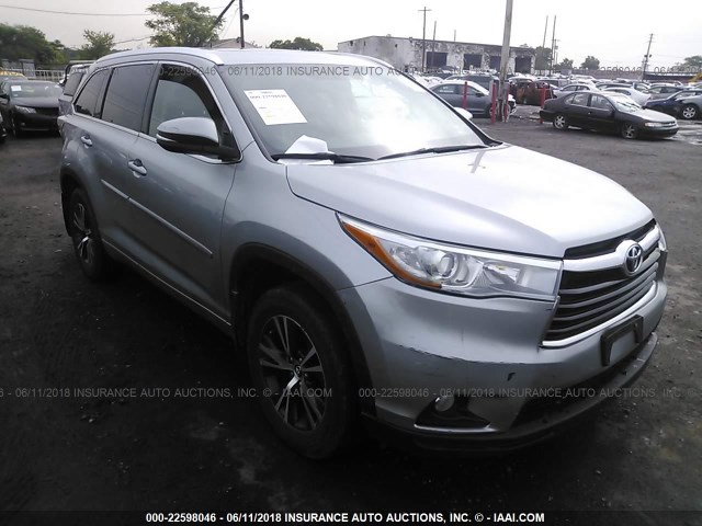 5TDJKRFH2GS263467 - 2016 TOYOTA HIGHLANDER XLE ვერცხლისფერი ფოტო 1