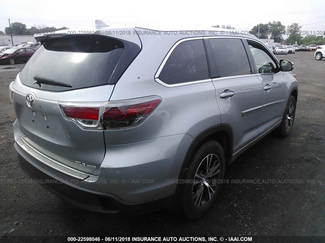5TDJKRFH2GS263467 - 2016 TOYOTA HIGHLANDER XLE ვერცხლისფერი ფოტო 4
