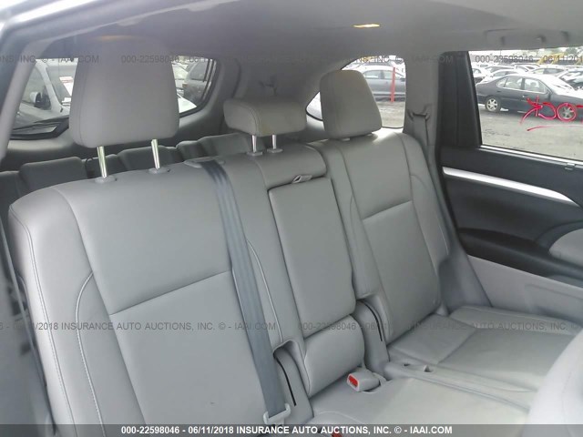5TDJKRFH2GS263467 - 2016 TOYOTA HIGHLANDER XLE ვერცხლისფერი ფოტო 8