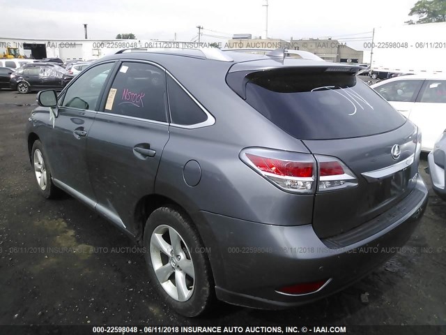 2T2BK1BA0FC317947 - 2015 LEXUS RX 350/BASE/F SPORT GRAY photo 3