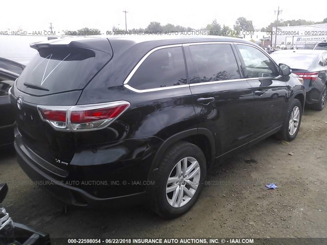 5TDBKRFHXFS175270 - 2015 TOYOTA HIGHLANDER LE/LE PLUS BLACK photo 4