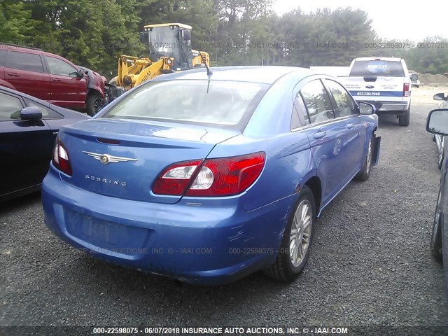 1C3LC56K97N531936 - 2007 CHRYSLER SEBRING TOURING BLUE photo 4