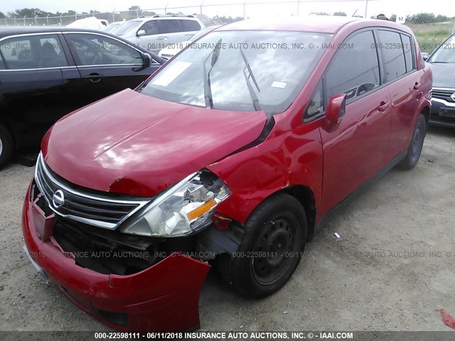 3N1BC1CPXAL369700 - 2010 NISSAN VERSA S/SL RED photo 2