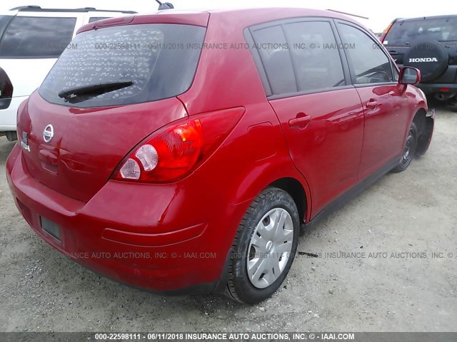 3N1BC1CPXAL369700 - 2010 NISSAN VERSA S/SL RED photo 4