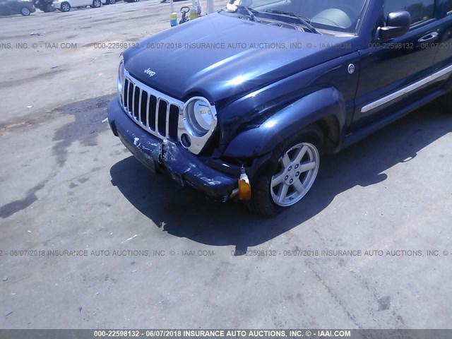 1J4GL58K96W238096 - 2006 JEEP LIBERTY LIMITED BLUE photo 6