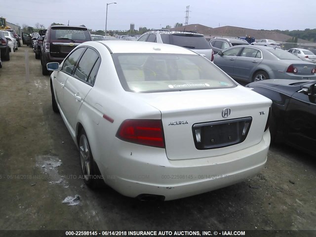 19UUA66215A069406 - 2005 ACURA TL WHITE photo 3