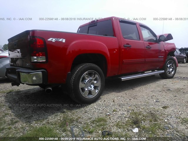 3GTP2VE31BG258583 - 2011 GMC SIERRA K1500 SLE RED photo 4