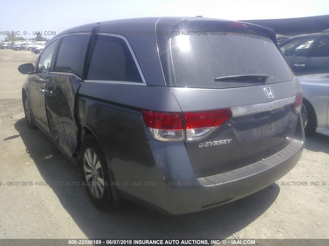 5FNRL5H61GB134788 - 2016 HONDA ODYSSEY EXL GRAY photo 3