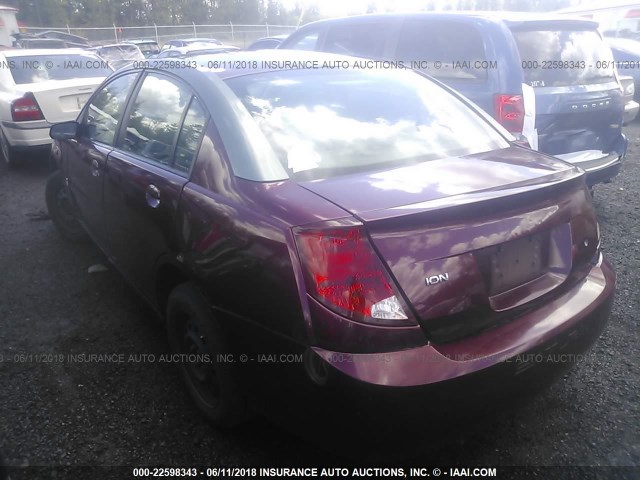 1G8AJ52F13Z130833 - 2003 SATURN ION LEVEL 2 MAROON photo 3