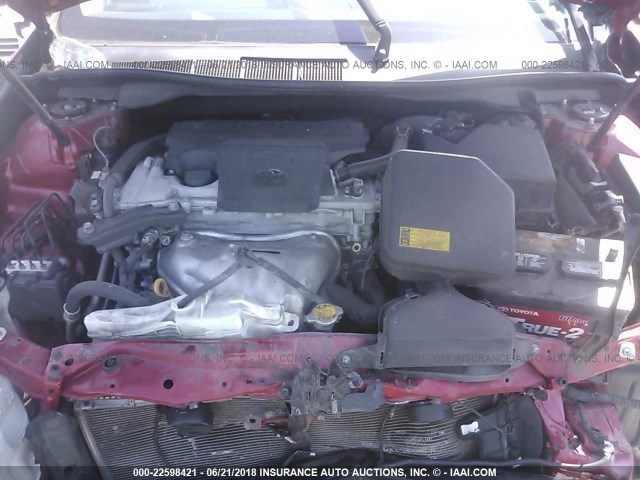 4T1BF1FK8CU530330 - 2012 TOYOTA CAMRY SE/LE/XLE RED photo 10
