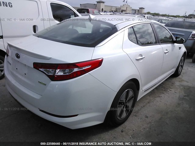 KNAGM4AD1C5013422 - 2012 KIA OPTIMA HYBRID WHITE photo 4