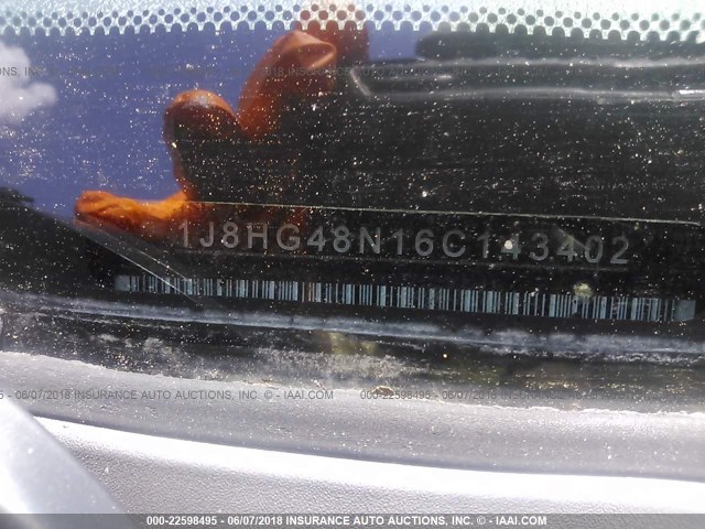 1J8HG48N16C143402 - 2006 JEEP COMMANDER შავი ფოტო 9