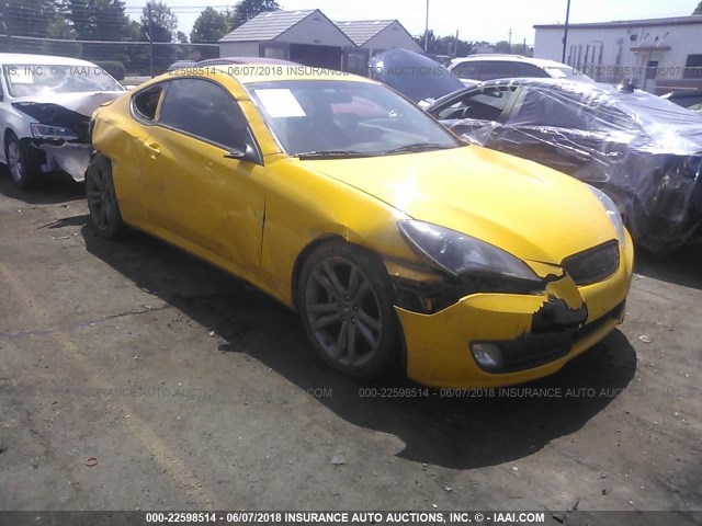 KMHHU6KH5BU047027 - 2011 HYUNDAI GENESIS COUPE 3.8L YELLOW photo 1