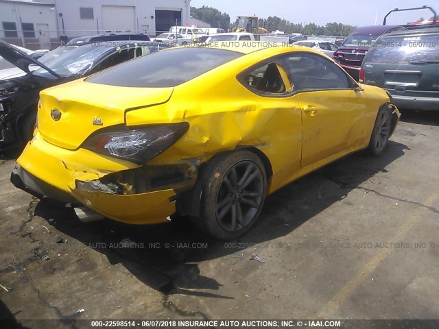 KMHHU6KH5BU047027 - 2011 HYUNDAI GENESIS COUPE 3.8L YELLOW photo 4