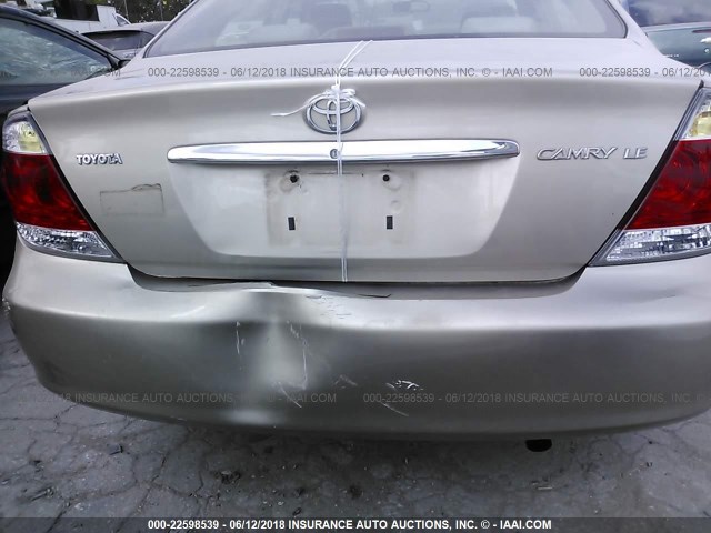 4T1BE32K95U100460 - 2005 TOYOTA CAMRY LE/XLE/SE ოქროსფერი ფოტო 6