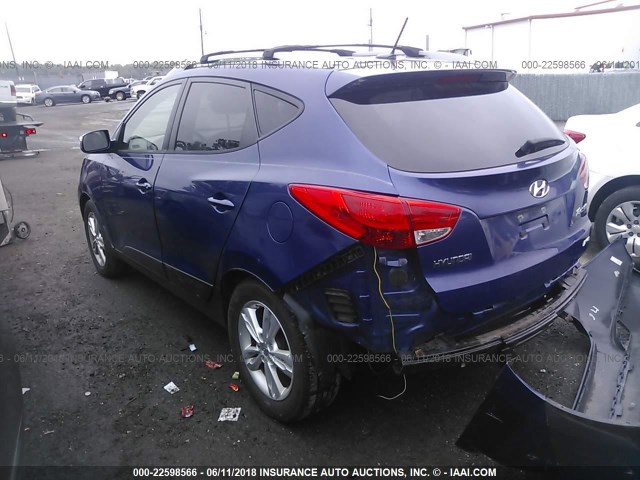 KM8JUCAC6CU373362 - 2012 HYUNDAI TUCSON GLS/LIMITED BLUE photo 3