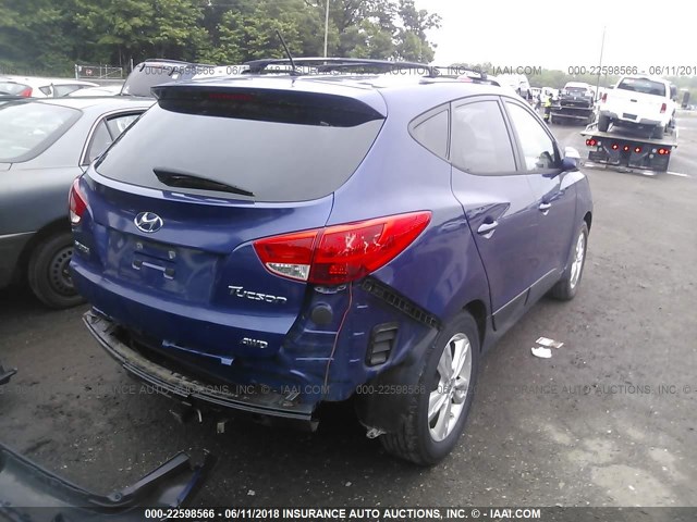 KM8JUCAC6CU373362 - 2012 HYUNDAI TUCSON GLS/LIMITED BLUE photo 4