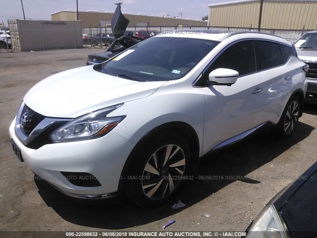 5N1AZ2MG0HN124728 - 2017 NISSAN MURANO S/SL/SV/PLATINUM WHITE photo 2