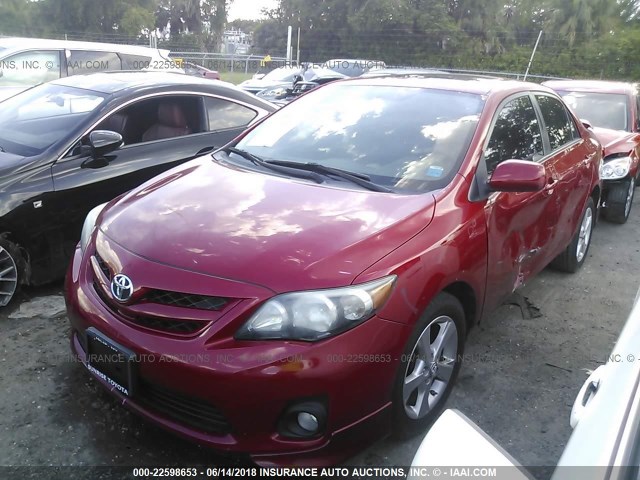 2T1BU4EE3BC664892 - 2011 TOYOTA COROLLA S/LE RED photo 2
