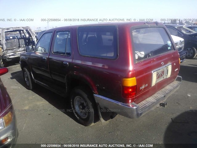 JT3VN29V7N9000537 - 1992 TOYOTA 4RUNNER VN29 SR5 RED photo 3