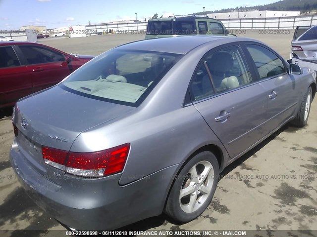 5NPEU46F06H136525 - 2006 HYUNDAI SONATA GLS/LX SILVER photo 4