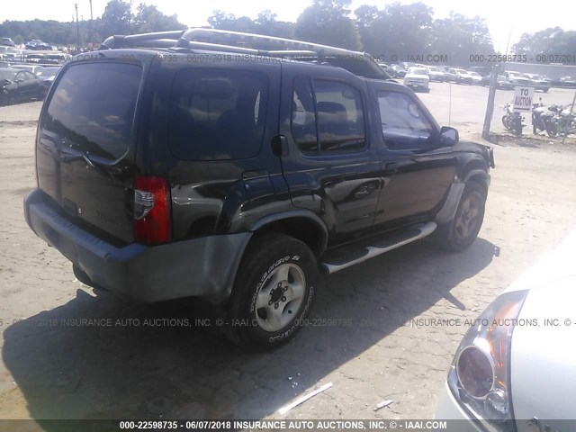 5N1ED28T21C564135 - 2001 NISSAN XTERRA XE/SE BLACK photo 4