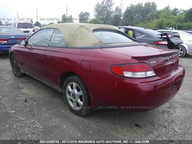 2T1FF22P41C421533 - 2001 TOYOTA CAMRY SOLARA SE/SLE RED photo 3